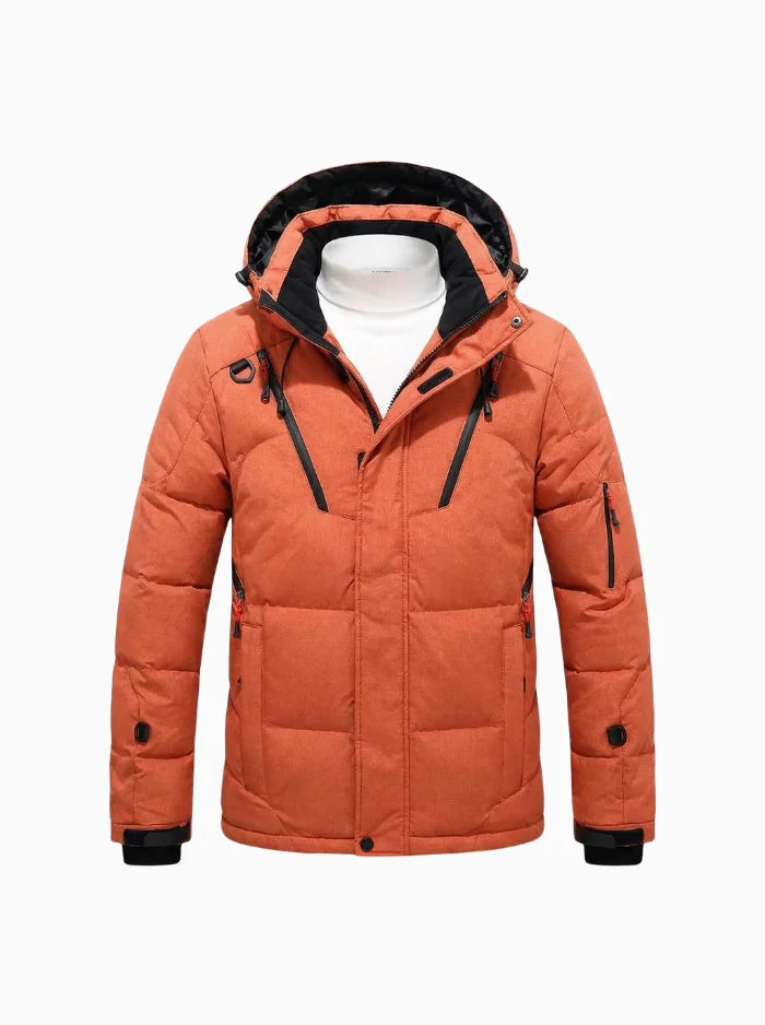Orion Men's Puffer Jacket – Lightweight Hooded Winter Coat-Men's Puffer Jacket-CAMOUFIT-Orange-XS-Camoufit