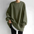 Owena Oversized Women's Sweater - Warm Long Round Neck-Women's Sweater-Army green-S-Camoufit