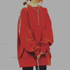 Owena Oversized Women's Sweater - Warm Long Round Neck-Women's Sweater-Orange-S-Camoufit