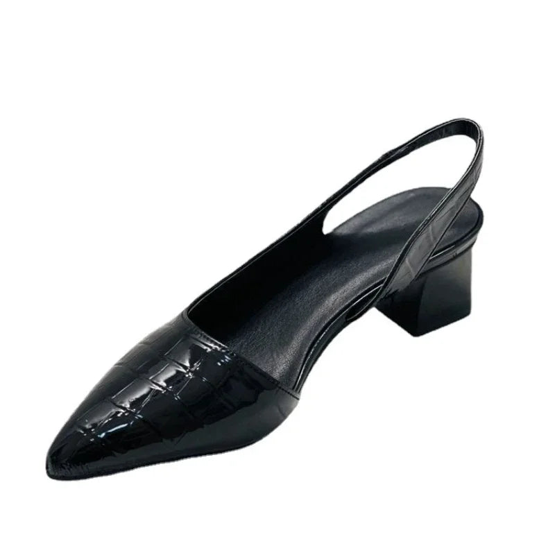 Women's Elegant Slingback Pumps for All Day Comfort – Pointed Toe Heels-Pointed Heels-Dark Brown-3-