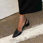 Women's Elegant Slingback Pumps for All Day Comfort – Pointed Toe Heels-Pointed Heels-Black-3-