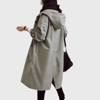 Zahara | Women's Longline Hooded Trench Coat - Lightweight Water-Resistant Belted Duster Jacket