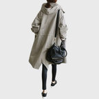 Zahara | Women's Longline Hooded Trench Coat - Lightweight Water-Resistant Belted Duster Jacket