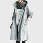 Zahara | Women's Longline Hooded Trench Coat - Lightweight Water-Resistant Belted Duster Jacket
