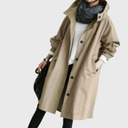 Zahara | Women's Longline Hooded Trench Coat - Lightweight Water-Resistant Belted Duster Jacket
