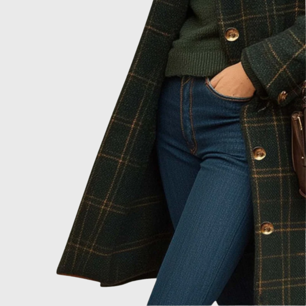 Tasana | Women's Longline Button-Front Coat - Tailored Faux Wool Blend Overcoat & Classic Duster