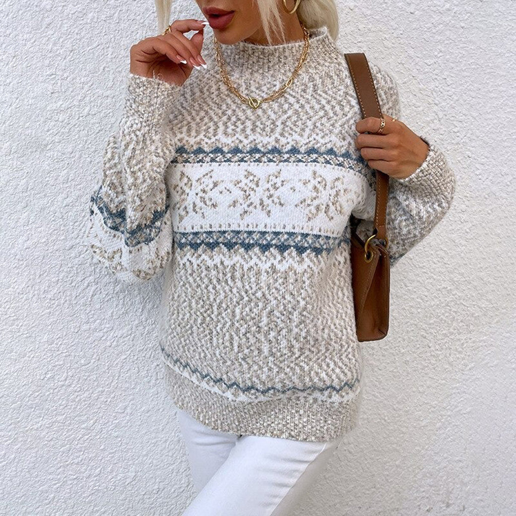 Elysora | Women's Icelandic Knit Sweater – Cozy Nordic Relaxed Fit-Nordic Sweater-Beige-S-