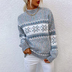 Elysora | Women's Icelandic Knit Sweater – Cozy Nordic Relaxed Fit-Nordic Sweater-Blue-S-