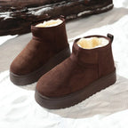 Seluna | Winter Snow Boots for Women – Faux Fur Platform Comfort Fit-Women's Ankle Boots-Brown-5-Camoufit