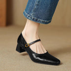 Elanora | Women's Genuine Leather Heels – Mary Jane Block Heel Fit-Women's Heels-Black-4-