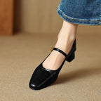 Elanora | Women's Genuine Leather Heels – Mary Jane Block Heel Fit-Women's Heels-Brown-4-