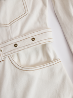 Aloura | Denim Mini Dress for Women – Tassel Spliced Relaxed Fit-Dresses-Cream-S-Camoufit