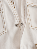 Aloura | Denim Mini Dress for Women – Tassel Spliced Relaxed Fit-Dresses-Cream-S-Camoufit