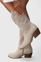 Tasana | Women's Western Block Heel Boots - Pointed Toe Cowboy Ankle Booties