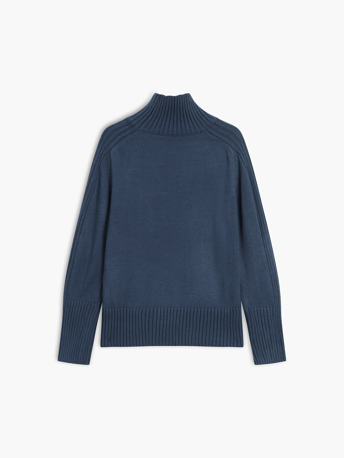 Mireya | Women's Ribbed Mock Neck Skivvy Jumper Chunky Knit Relaxed Fit Cosy Pullover Sweater-Women's Sweater-Navy-XS-