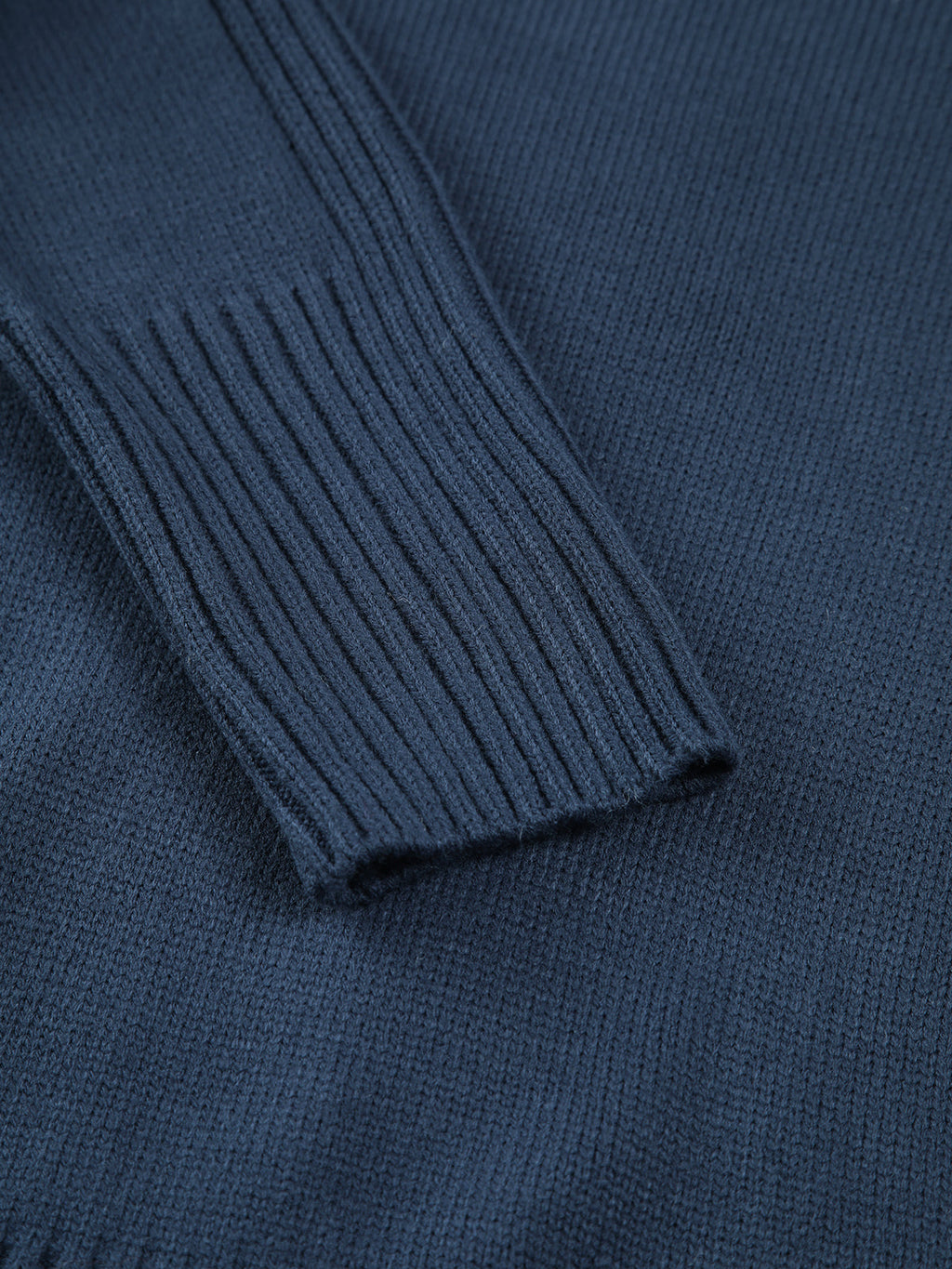 Mireya | Women's Ribbed Mock Neck Skivvy Jumper Chunky Knit Relaxed Fit Cosy Pullover Sweater-Women's Sweater-Navy-XS-