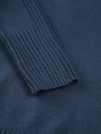 Mireya | Women's Ribbed Mock Neck Skivvy Jumper Chunky Knit Relaxed Fit Cosy Pullover Sweater-Women's Sweater-Navy-XS-