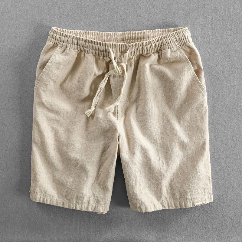 Riku Men's Cotton Shorts-Men's Shorts-CAMOUFIT-Beige-XS-Camoufit