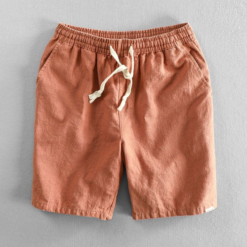 Riku Men's Cotton Shorts-Men's Shorts-CAMOUFIT-Orange-XS-Camoufit