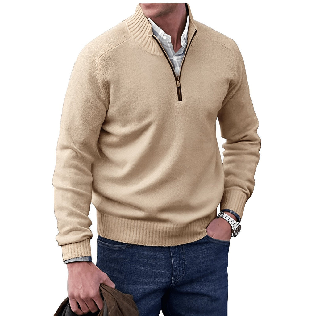 Ryan | Men's Quarter-Zip Knit Pullover Sweater Regular Fit Long Sleeve 9