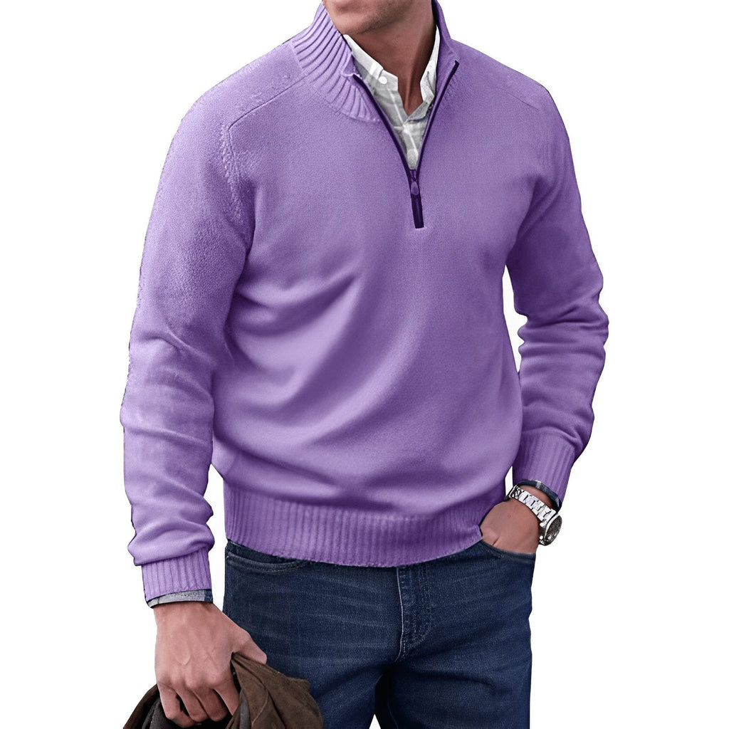 Hommes | Classic Quarter-Zip Knit Pullover Sweater