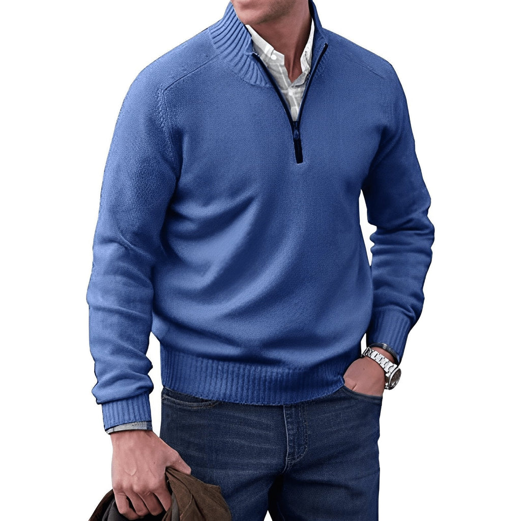 Hommes | Classic Quarter-Zip Knit Pullover Sweater