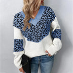 Solis | Women's Contrast Colorblock Sweater - Long Sleeve Knit Pullover with Panels