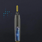 Cordless trimmer with bright yellow LED head, showing illuminated cutting beam