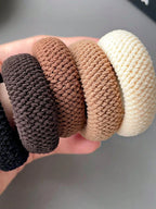 Amore | 5/10 Pack High Elasticity Thickened Hair Scrunchies - Damage-Free No-Crease Soft Cotton Ponytail Holders & Versatile Hair Ties (Mixed Colors)