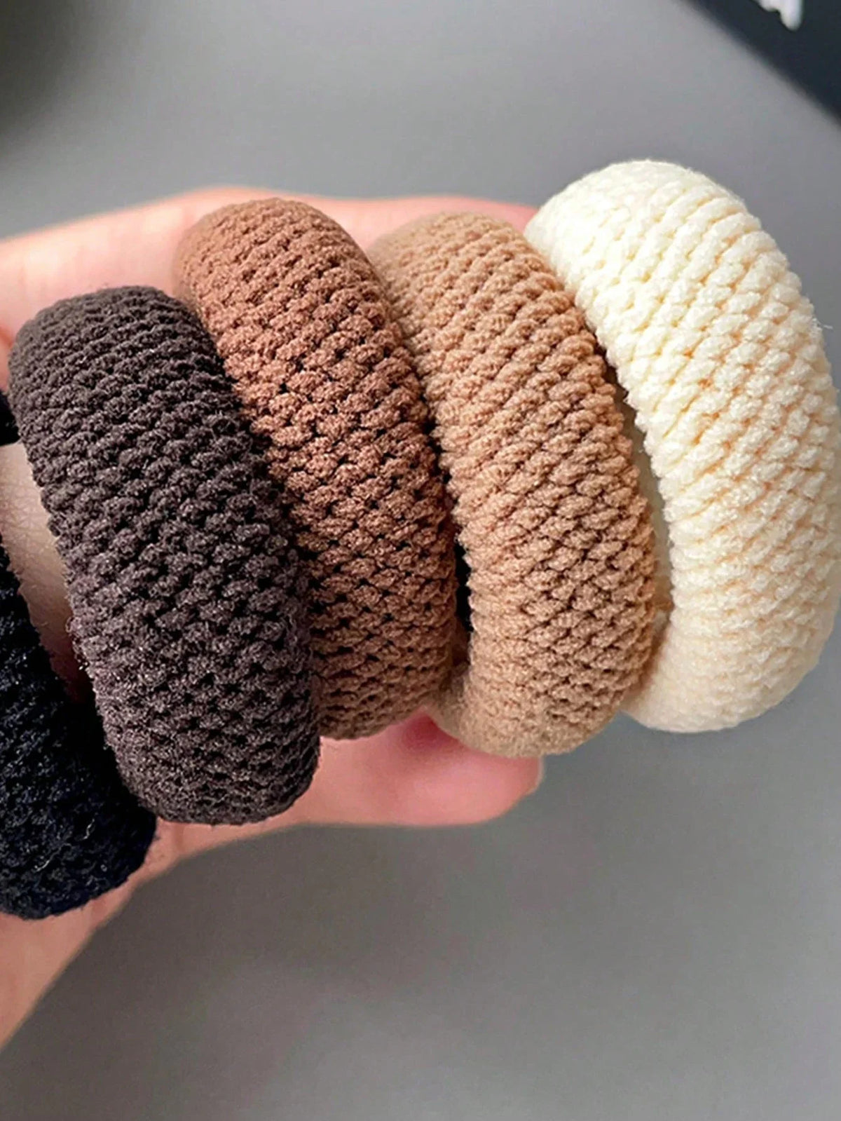 Amore | 5/10 Pack High Elasticity Thickened Hair Scrunchies - Damage-Free No-Crease Soft Cotton Ponytail Holders & Versatile Hair Ties (Mixed Colors)