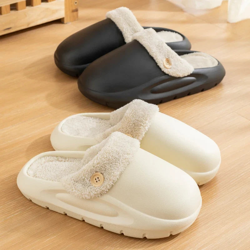 Zahara | Waterproof Winter Plush Slippers for Women & Men - Warm Thermal House Shoes with Detachable Fleece Lining & Anti-Slip Rubber Sole