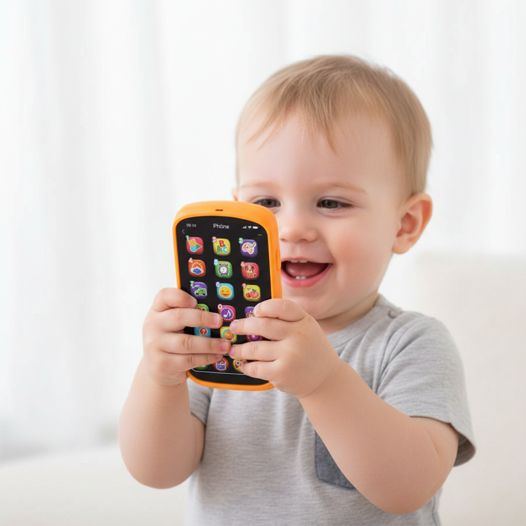 Kids Touch Screen Toy Phone - Educational Learning Smartphone with Lights & Music