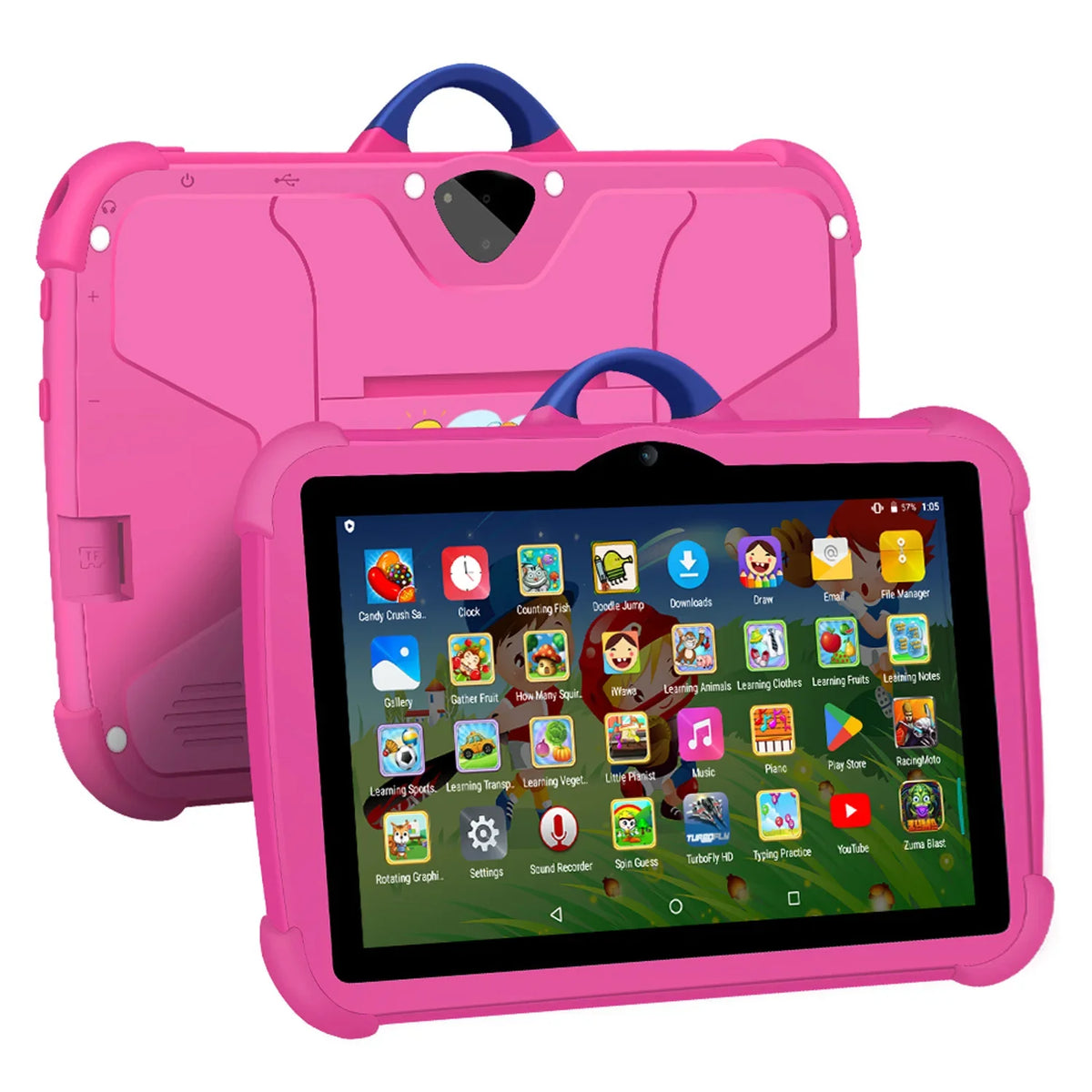 Kids 7 Inch Android Tablet 64GB - Quad Core Learning Tablet with Shockproof Case
