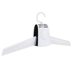 White electric clothes dryer clip with vented grille on a plastic hanger