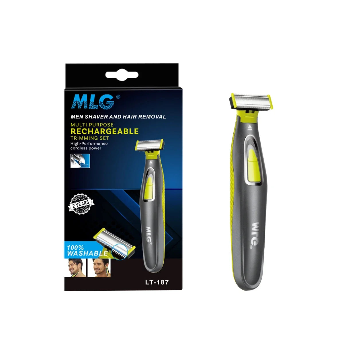 Electric body trimmer with retail box, rechargeable grooming kit, MLG