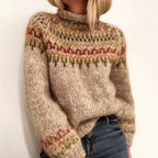 Dôre | Women’s Sweater | Turtleneck Pattern Band