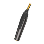 Cordless detail trimmer, black body with textured grip and yellow cutting blade