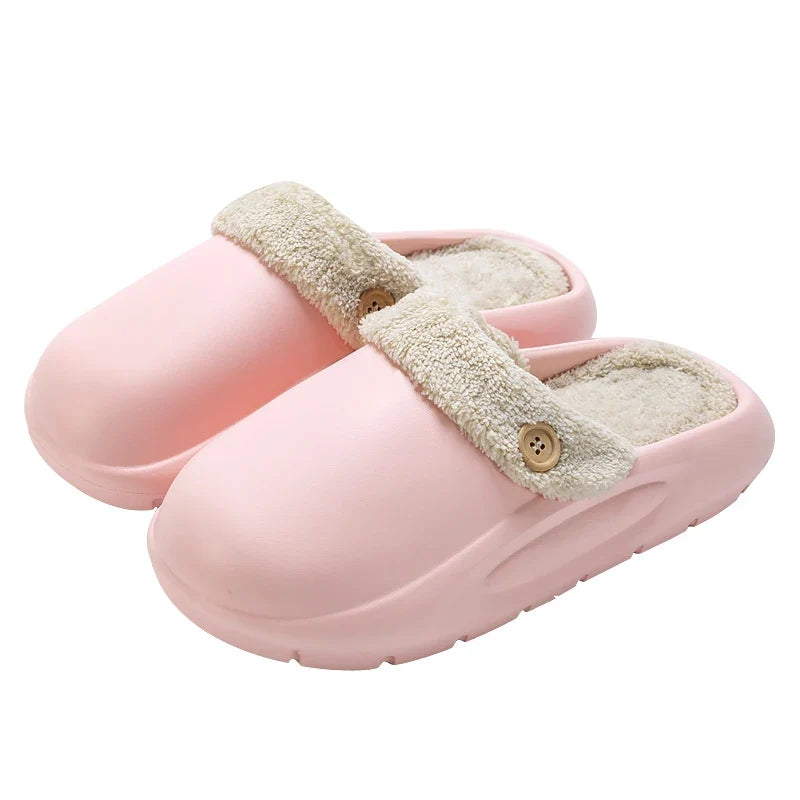Zahara | Waterproof Winter Plush Slippers for Women & Men - Warm Thermal House Shoes with Detachable Fleece Lining & Anti-Slip Rubber Sole