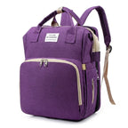 3-in-1 Diaper Bag Backpack with Changing Station - Foldable Baby Bed & Travel Bassinet