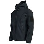 Men's Hooded Softshell Jacket – Tactical Windproof & Waterproof Jacket with Hood, Black, Green or Gray, S–3XL – Nisyros
