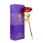 24K Gold Dipped Red Rose Flower with Gift Box - Creative Artificial Forever Rose Keepsake for Mother's Day, Valentine's Day, Anniversary & Birthday