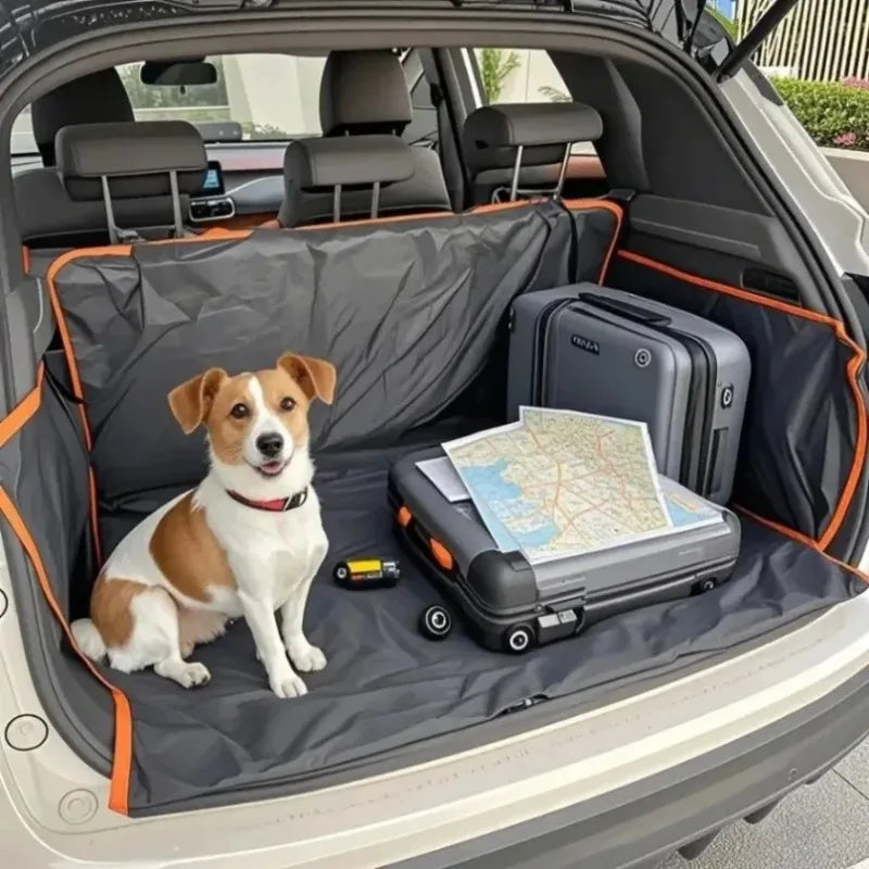 Heavy-Duty Waterproof Dog Car Seat Cover with Side Flaps - Nonslip Backseat Pet Hammock & Scratch-Resistant Cargo Trunk Liner