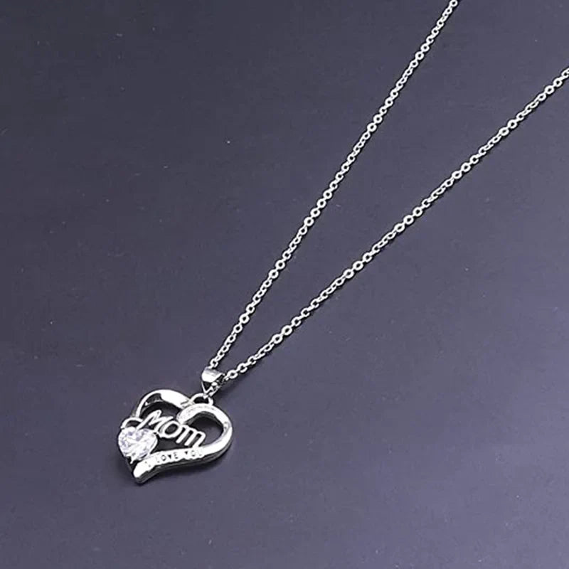 Luna | Silver Color Heart Pendant Necklace for Women