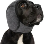 Dog Noise Cancelling Ear Muffs & Waterproof Swimming Cap - Soundproof Anxiety Relief Snood, Calming Pet Headgear for Fireworks, Grooming & Thunder