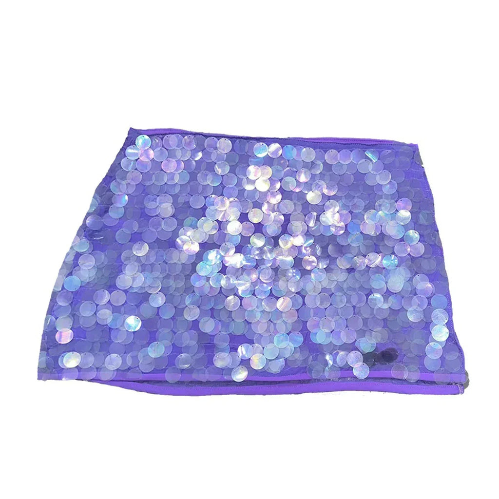 Nayelle | Sequin Mini Skirt for Women - Glitter Sparkling High Waist Regular Elegant Fit-Women's Skirt-Purple-S-Camoufit