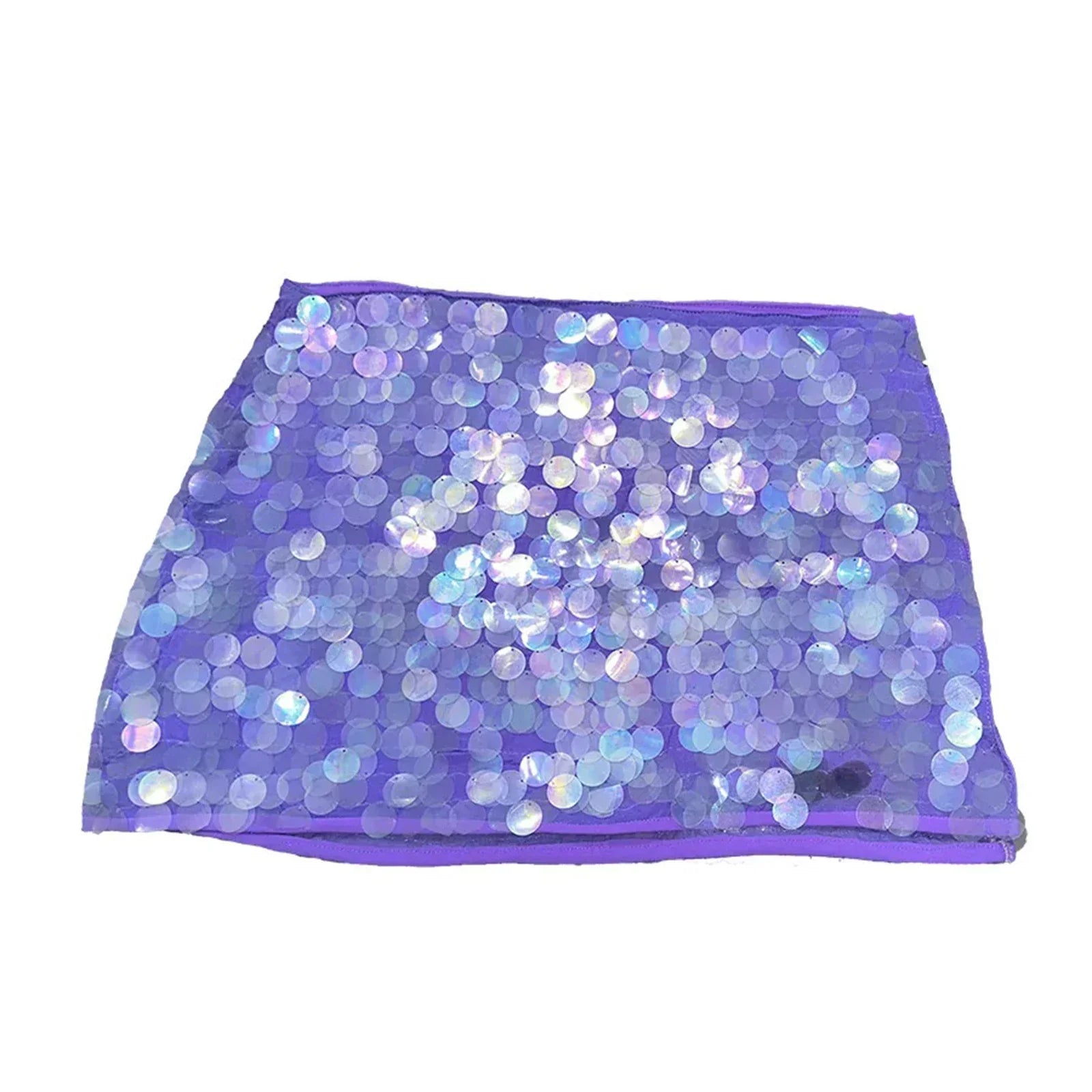 Nayelle | Sequin Mini Skirt for Women - Glitter Sparkling High Waist Regular Elegant Fit-Women's Skirt-Purple-S-Camoufit