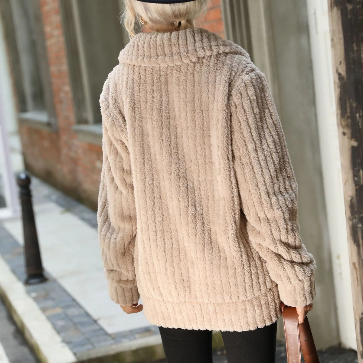 Roque | Women's Zip-Front Textured Jacket - Lightweight Casual Bouclé Bomber & Fall Outerwear