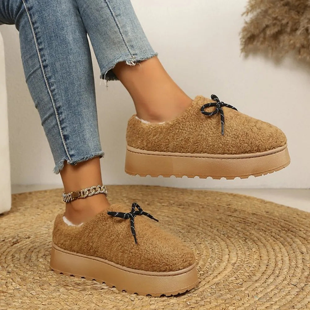Zahara | Women's Warm Plush Cotton Ankle Boots - Soft Sole Fleece Snow Shoes & Outdoor Slippers