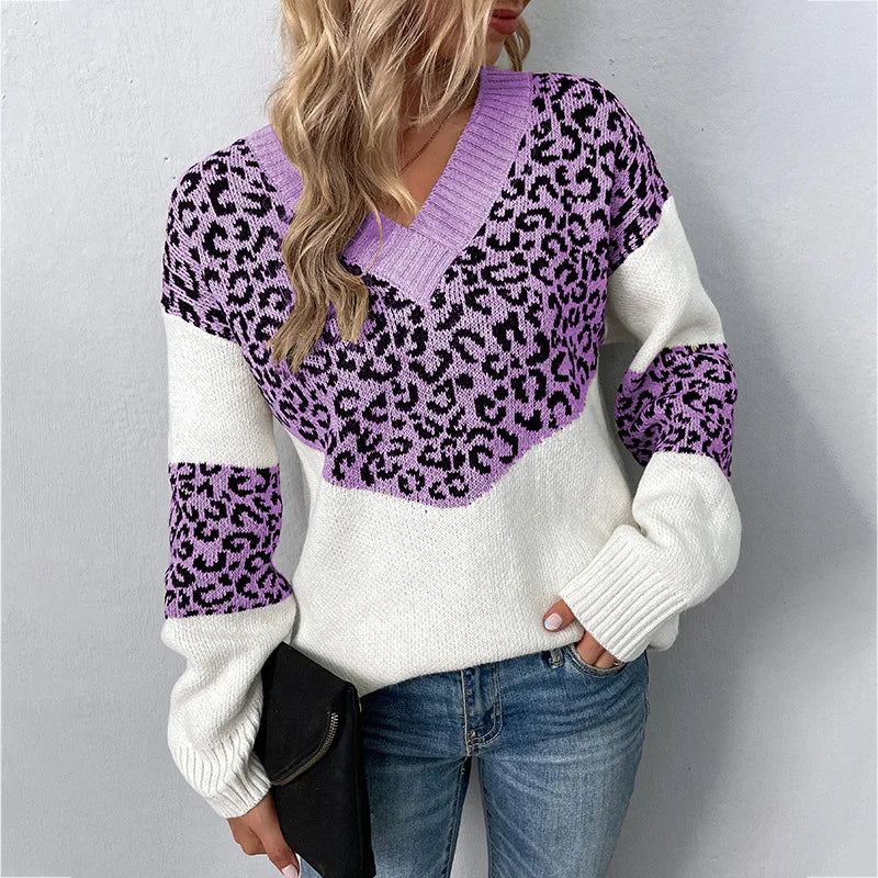 Solis | Women's Contrast Colorblock Sweater - Long Sleeve Knit Pullover with Panels