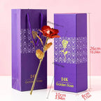 24K Gold Dipped Red Rose Flower with Gift Box - Creative Artificial Forever Rose Keepsake for Mother's Day, Valentine's Day, Anniversary & Birthday